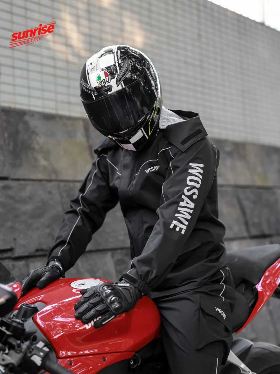 WOSAWE Motorcycle Riding Raincoat Waterproof Split Suit Anti-Storm Durable Jacket Off-road Outdoor Rain Gear for Bikers 1