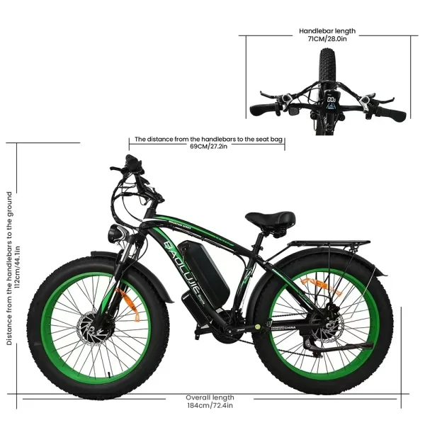 Electric Bike 2000W Dual Motor 48V20AH Lithium Battery 21 Speed E-bike Hydraulic Brake 26*4 Inch Fat Tire Snow Electric Bicycle 4
