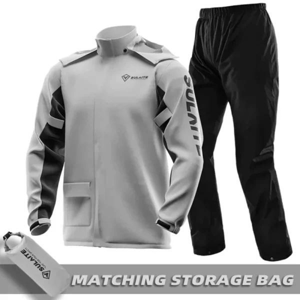 SULAITE Ultra-Thin Waterproof Motorcycle Rain Suit for Men & Women - Lightweight, Foldable Reflective Protector Moto Accessories 2