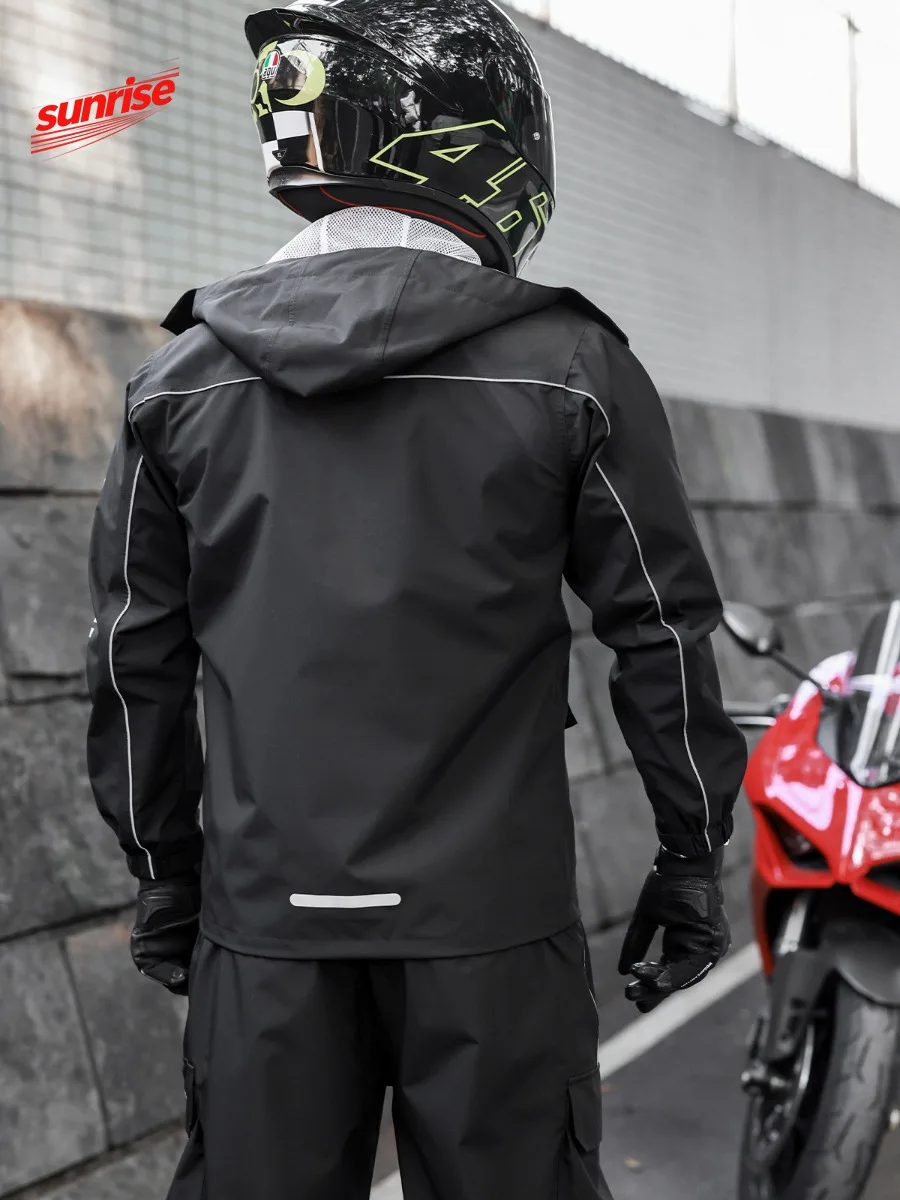 WOSAWE Motorcycle Riding Raincoat Waterproof Split Suit Anti-Storm Durable Jacket Off-road Outdoor Rain Gear for Bikers 4