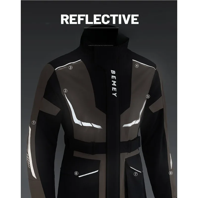 26N Motorcycle Rain Suit for Men Waterproof Rider Jacket Pants Set Full Body Storm Protection 6