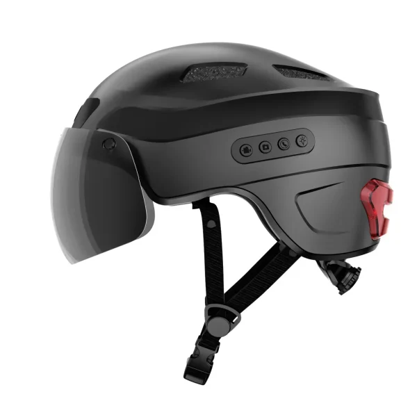 Electric Bike Riding Helmet Fiber Carbon Camera With Accessories Tail Flashing Riding Bluetooth Turn Signal Lights 1