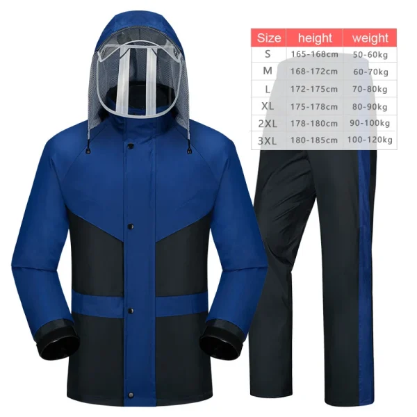 Raincoat Rain Pants Suit Men and Women Adult Motorcycle Riding Protective Clothing S-3XL Anti-storm Raincoat,R-088 4