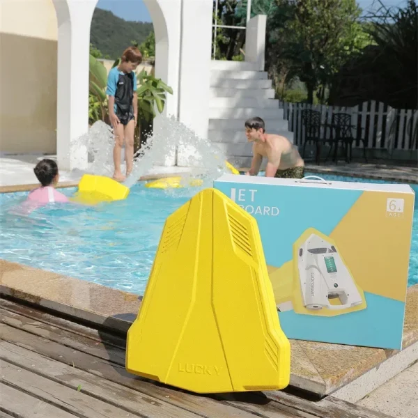 Auto-Grade Battery Electric Surfboard/Swim Pad, 90min 50N Thruster for Adults/Kids, Tangle-Free Motor with 100kg Load Shark Fin 5