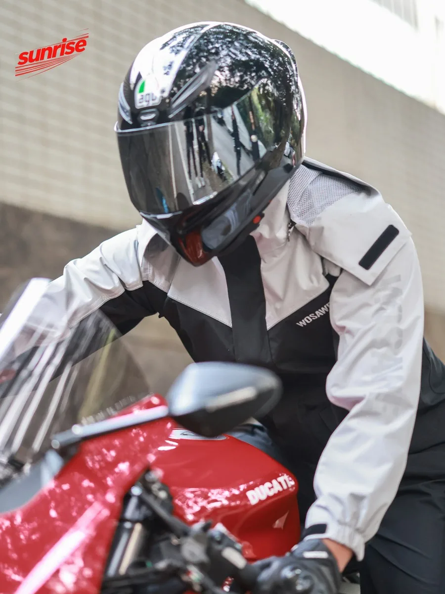 WOSAWE Motorcycle Riding Raincoat Waterproof Split Suit Anti-Storm Durable Jacket Off-road Outdoor Rain Gear for Bikers 3