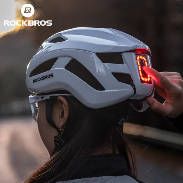 ROCKBROS Bicycle Light Helmet Type-C Charging Cycling Helmet Rechargeable Adjustable MTB Safely Mountain Road Scooter Helmet 4