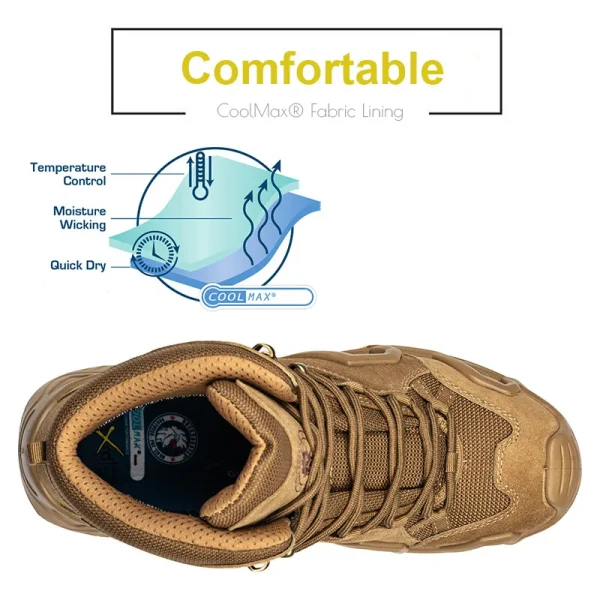 ROCKROOSTER Hiking shoes Men waterproof hunting Boots Tactical Desert Combat Boots trekking Ankle mountian cow Leather Sneakers 5